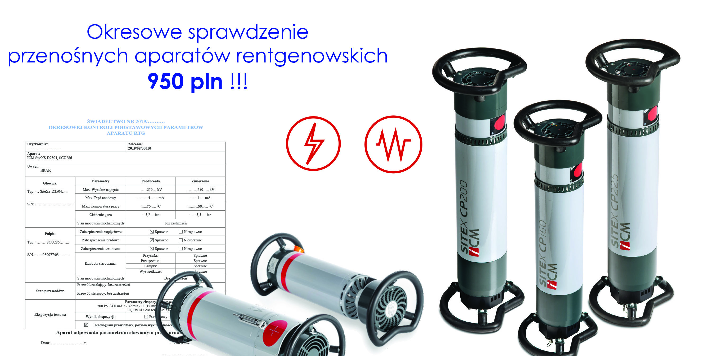 BANER Sprawdzenie okresowe lamp rtg