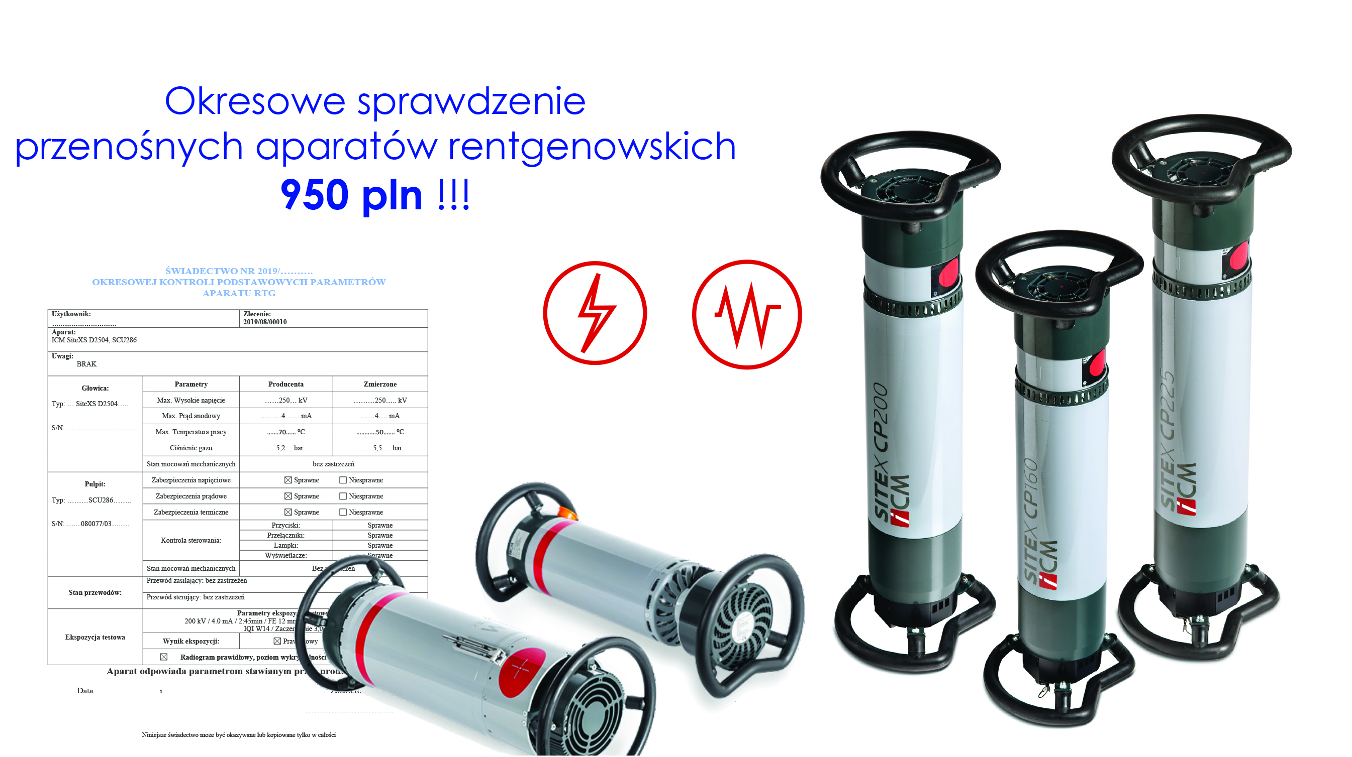 BANER Sprawdzenie okresowe lamp rtg